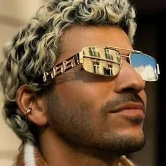 NEW Versace VE2257 10025A Gold Light Brown Mirror Metal Pilot Unisex Sunglasses